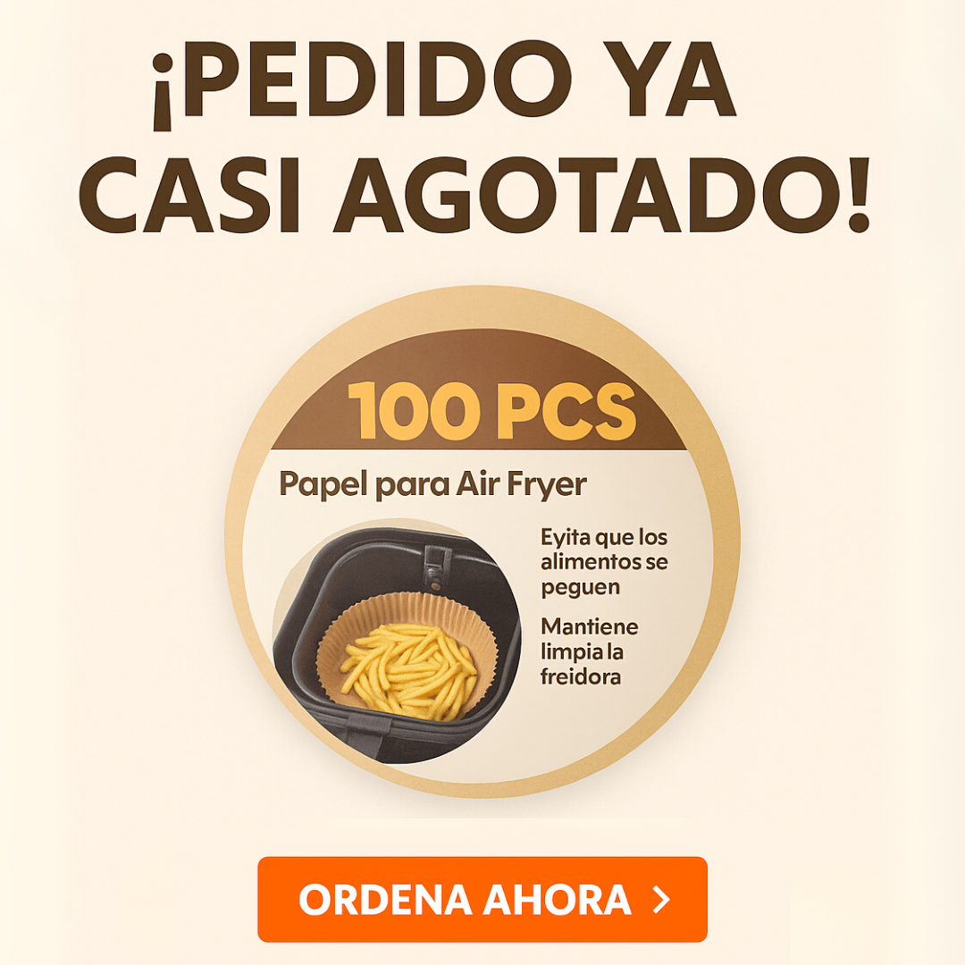 AirPaper™ – Bandejas Antiadherentes para Air Fryer (100 unidades)