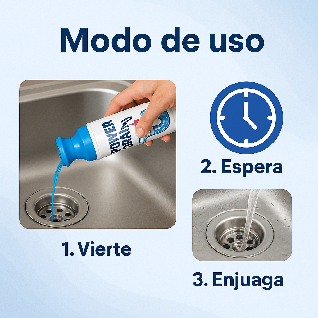 PowerDrain™ elimina atascos en minutos